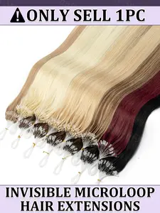 Micro Loop Human Hair Extensions Fusion Hair Extensions 12-20 inch 50pcs 30g/pack Easy to Install No Glue Natural Straight Human Hair for Women