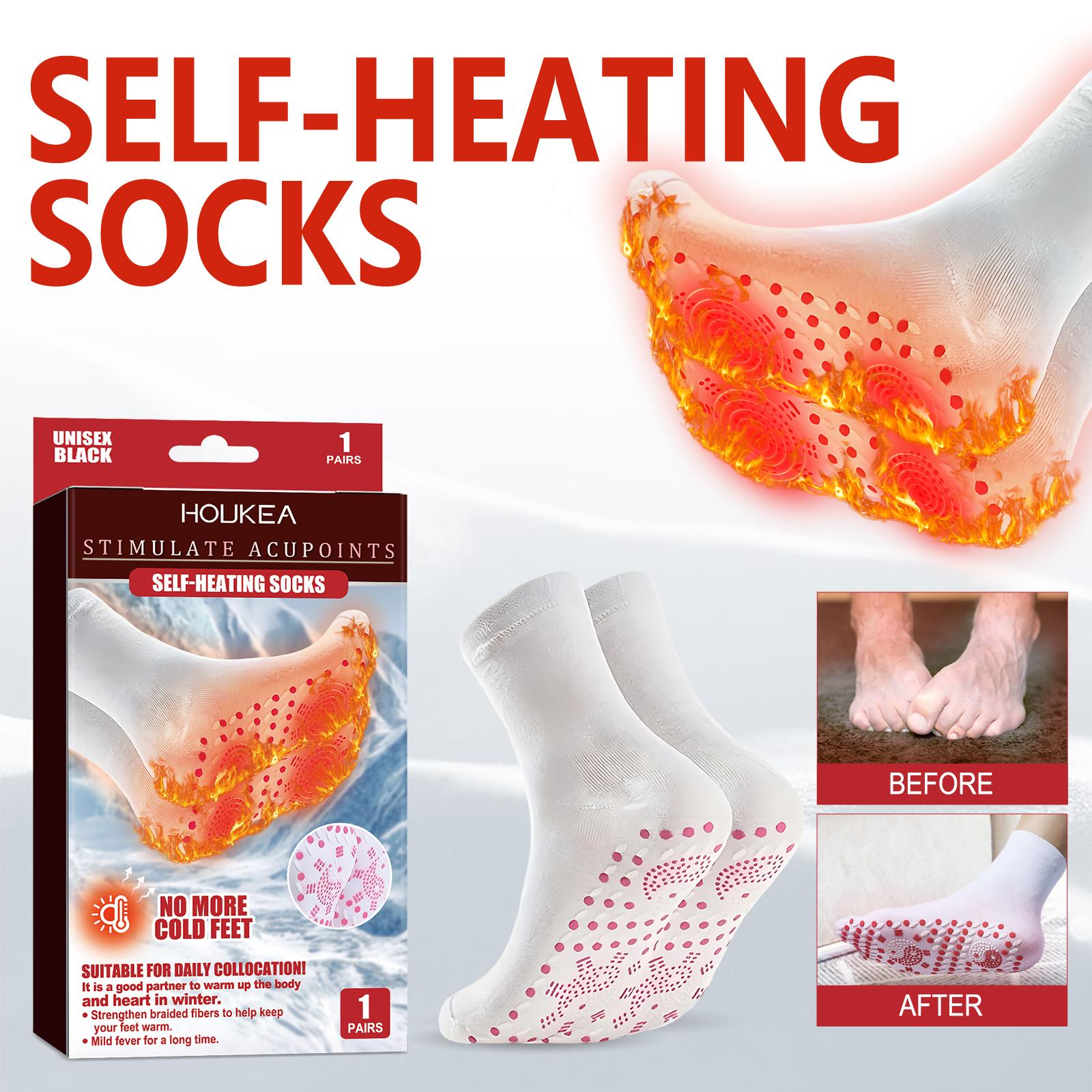 Houkea Foot Massage Warm Socks Winter Outdoor Sports Windproof Cold-proof Warm Foot Care Massage Socks
