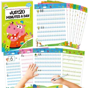 112 Pages Alphabet Tracing Book for   Alphabet and Numbers Handwriting & Tracing Workbook 26 Letters Numbers 0-9 Writing Practice Worksheets with Color-Coded Blocks for  School