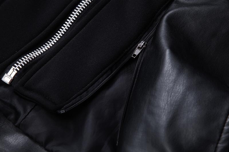 Men's fashionable black PU leather jacket - A versatile and fashionable black mid-length hooded motorcycle leather jacket for winter stand-up collar casual men. Besides keeping warm for men