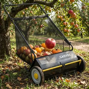 Heavy-Duty 26-Inch Push Lawn Sweeper – 4 Reinforced Spinning Brushes – Adjustable Height – Large 7 Cu.Ft Grass Cutter – Durable Steel Frame & Rubber Wheels – Ideal for Grass Clippings, Leaves & Yard Debris