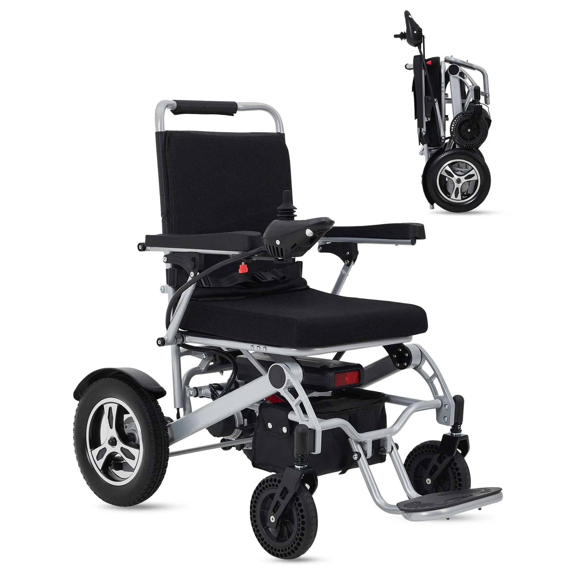 Electric Wheelchair for Adults,Lightweight Foldable 30 Mile Range, 330Lb Capacity All Terrain Mobility Chair with 2x12Ah Batteries, Airline Approved
