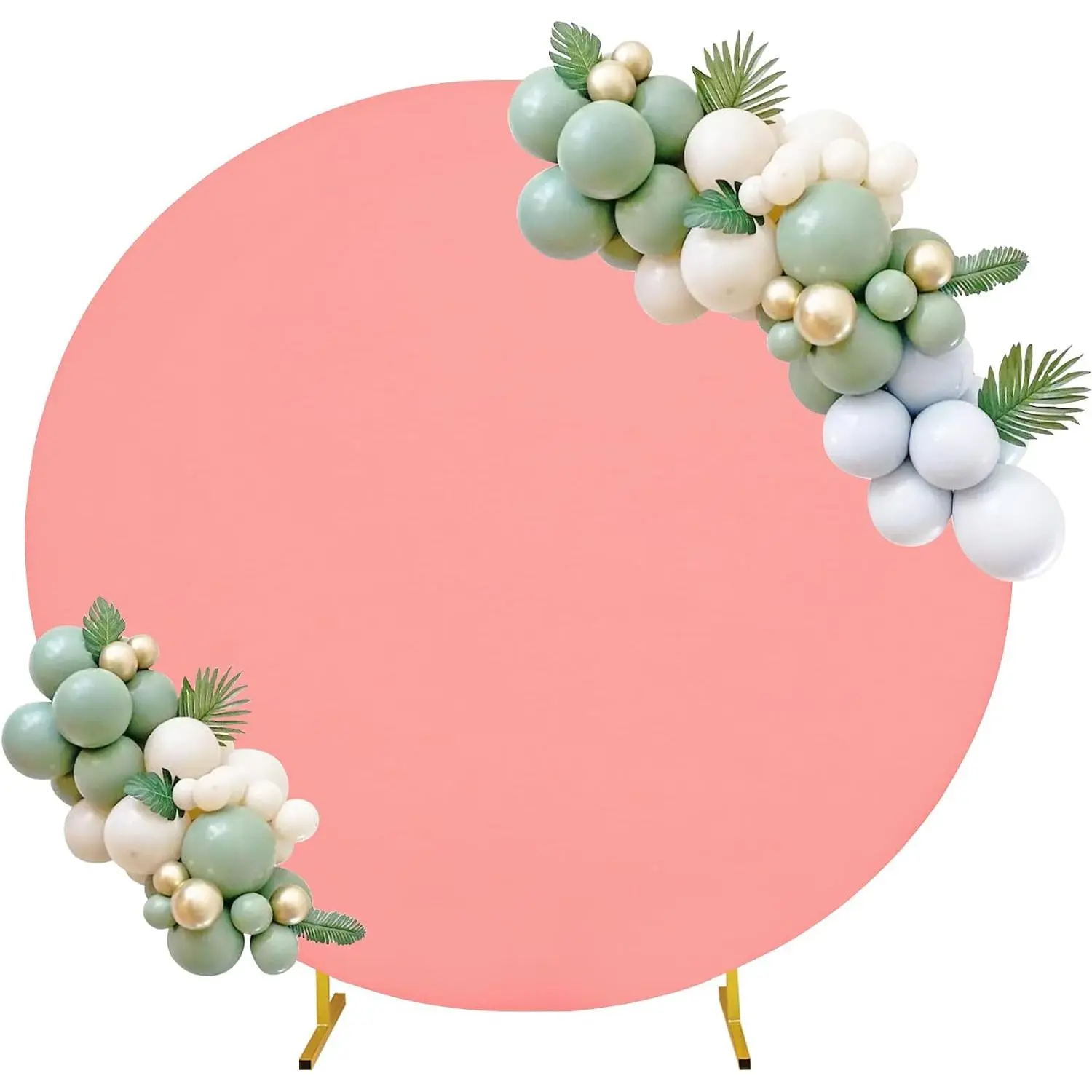 7.2FT Round Spandex Fitted Wedding Arch Cover for Circle Arch Stand, Thick Spandex Fabric Adjustable Round Arch Backdrop Cover for Wedding Birthday Party  Bridal Shower Decor(Dusty Rose)