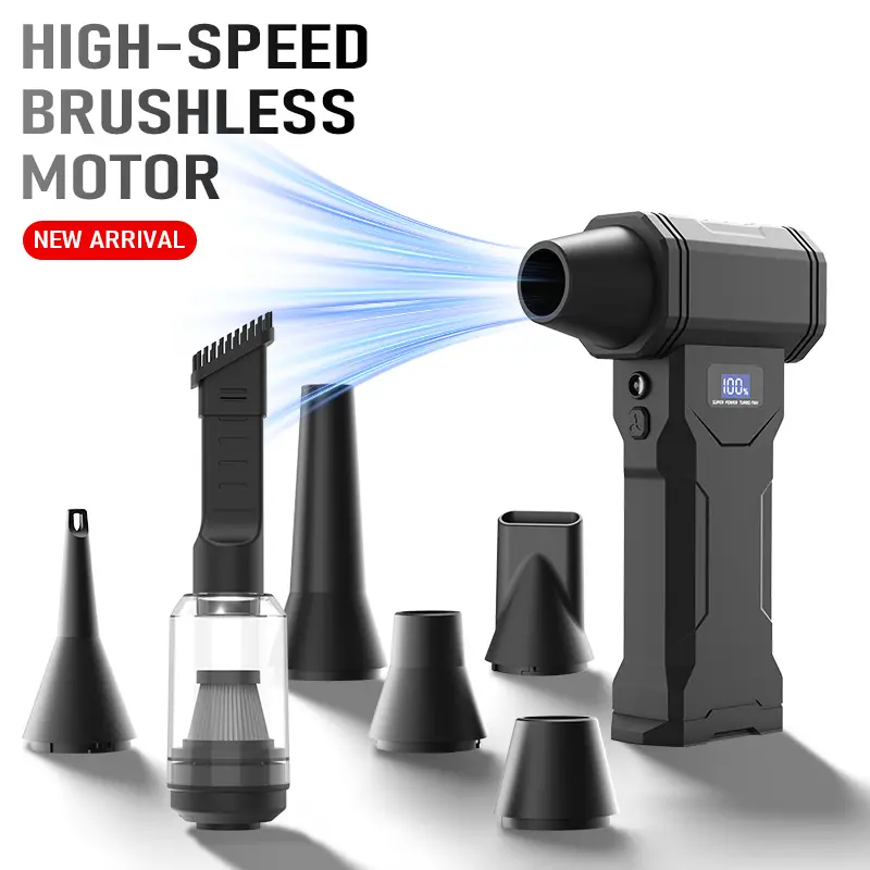 Cordless Portable Air Blower Turbo Fan Mini High Speed Air Duster for PC Keyboard Car Detailing Cleaning Tool