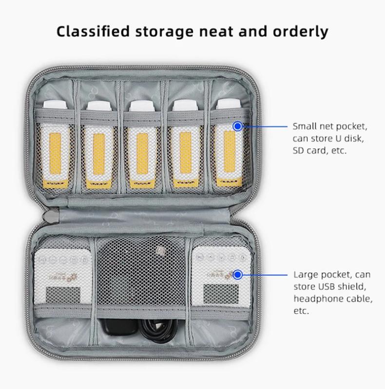 Travel Portable Handbag Mini USB Data Flash Drive Earphone Cable Case Digital Storge Bag U Disk Case Memory Card Organizer Bags