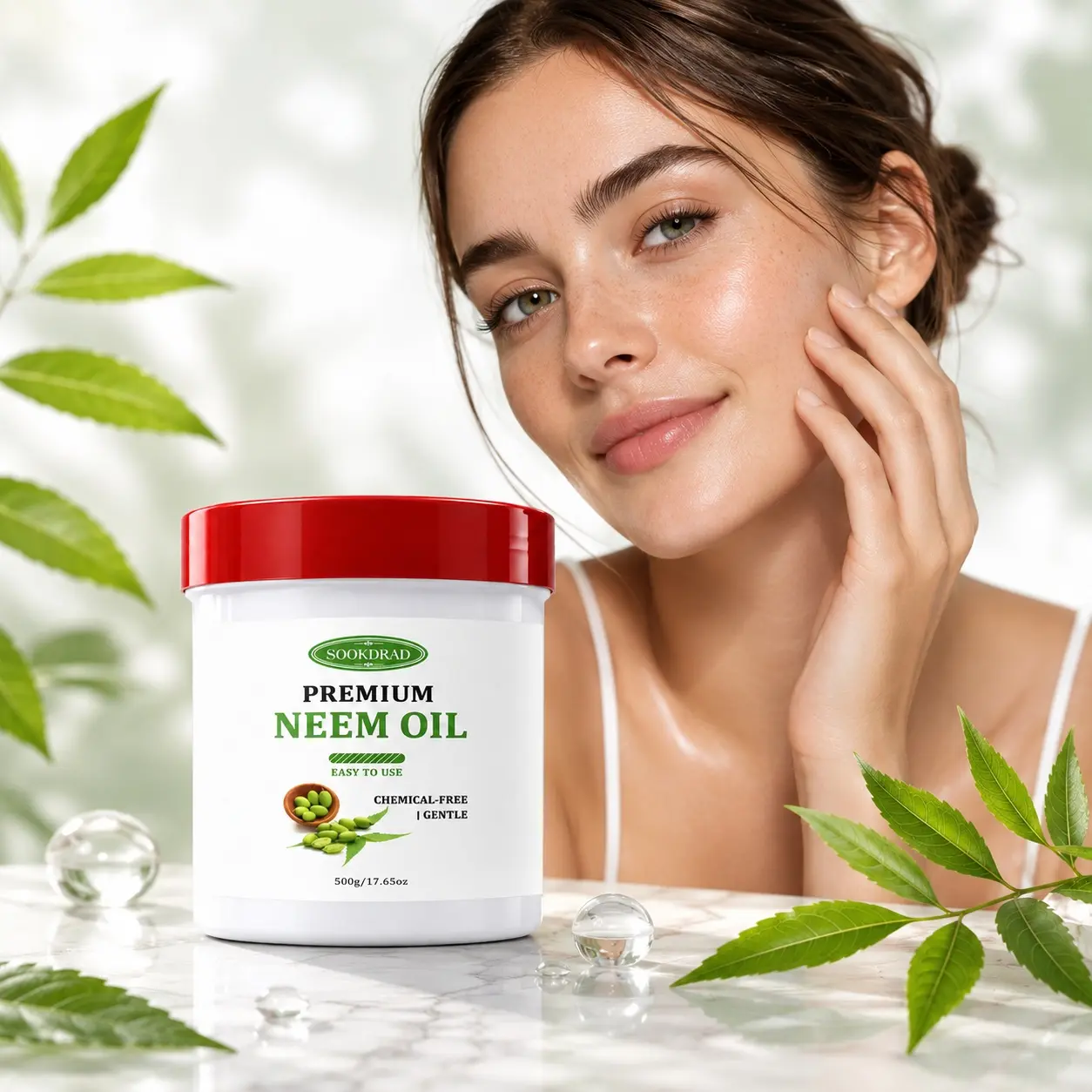 Premium Neem Oil, Gentle Chemical-Free, Easy To Use, For Skin And Hair Care, Daily Use, 500g/17.65oz