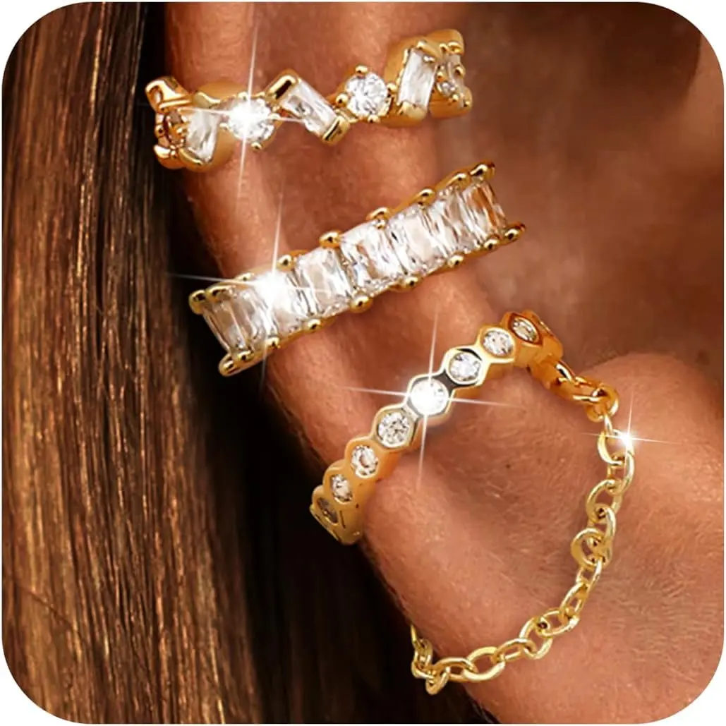Ear Cuffs Non-Piercing Earrings for Women Cute Small Clip-On Cartilage Earring 14k Gold Plated Dainty Fake Piercings Earings