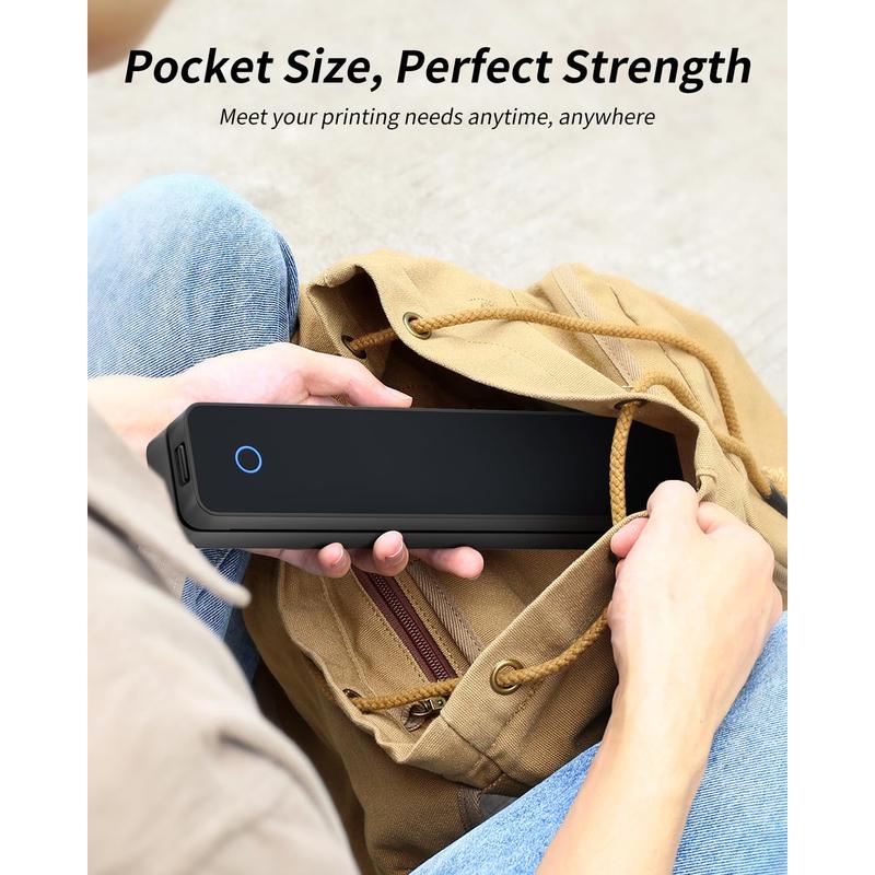 Portable Thermal Printer, MT610 Pro  for Travel, 300 DPI  Inkless Printer Support 8.5" X 11"  Letter&A4&A5 Thermal Paper for , Compatible with iOS, Android, Laptop, Black