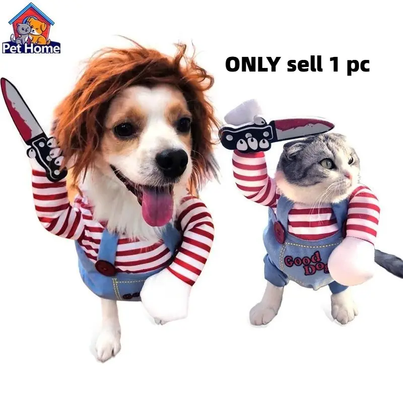Pet Costume Set Halloween Funny Dog Clothes Cat Cosplay, Transform Your Pet Into a Fun Character, Perfect for Festive