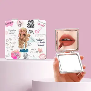 Graffiti Heart Letter Makeup Mirror, Foldable Mini Handheld Mirror, Perfect Gift for Sisters, Friends, Girls, Weddings, Holidays