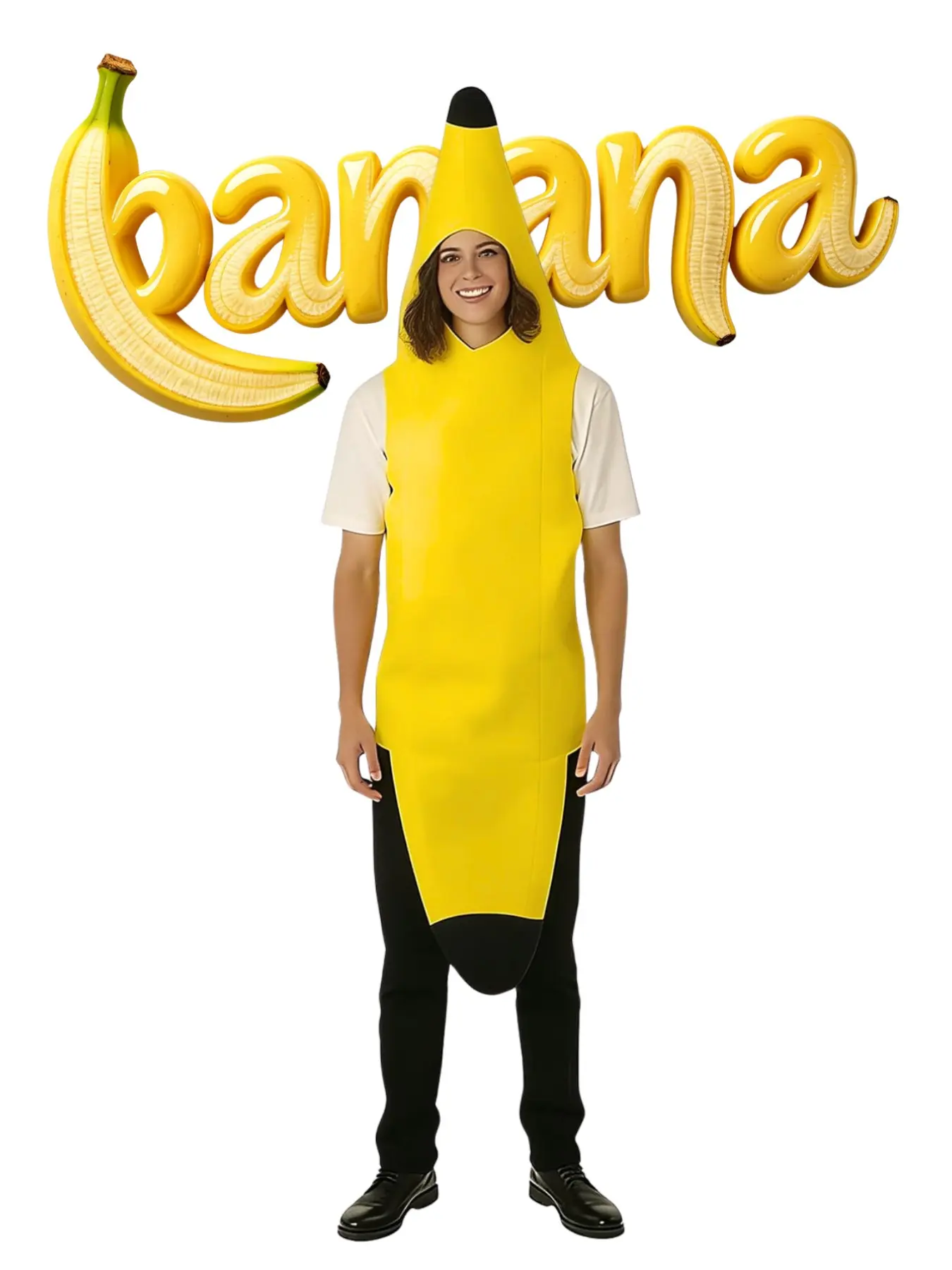 Unisex Fun Banana Costume, Adult Banana Outfit, Perfect for Dress Up, Role Play, Celebrations, Versatile and Entertaining
