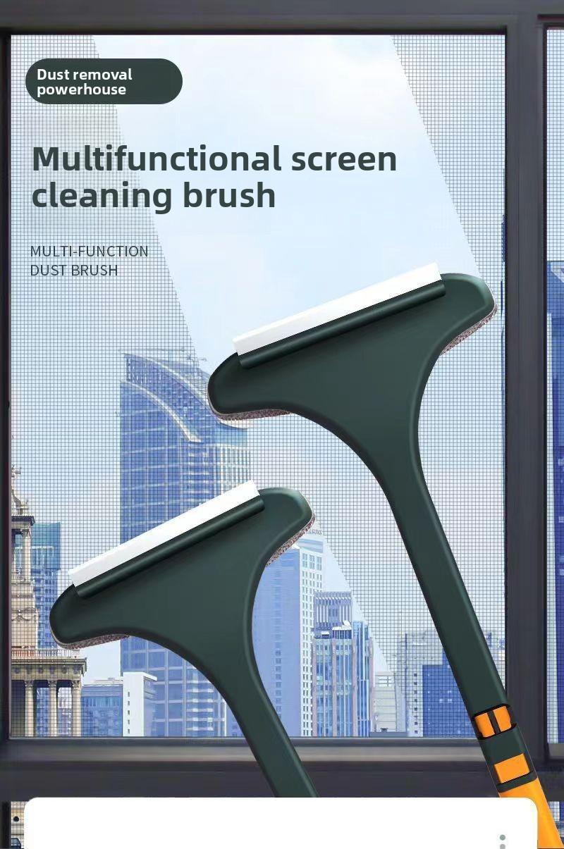 2-in-1 Screen Cleaning Brush Multi-Functional Household Window Cleaning Brush No Disassembly Double-Sided Cleaning Glass Scraper Window Groove Water Scraper