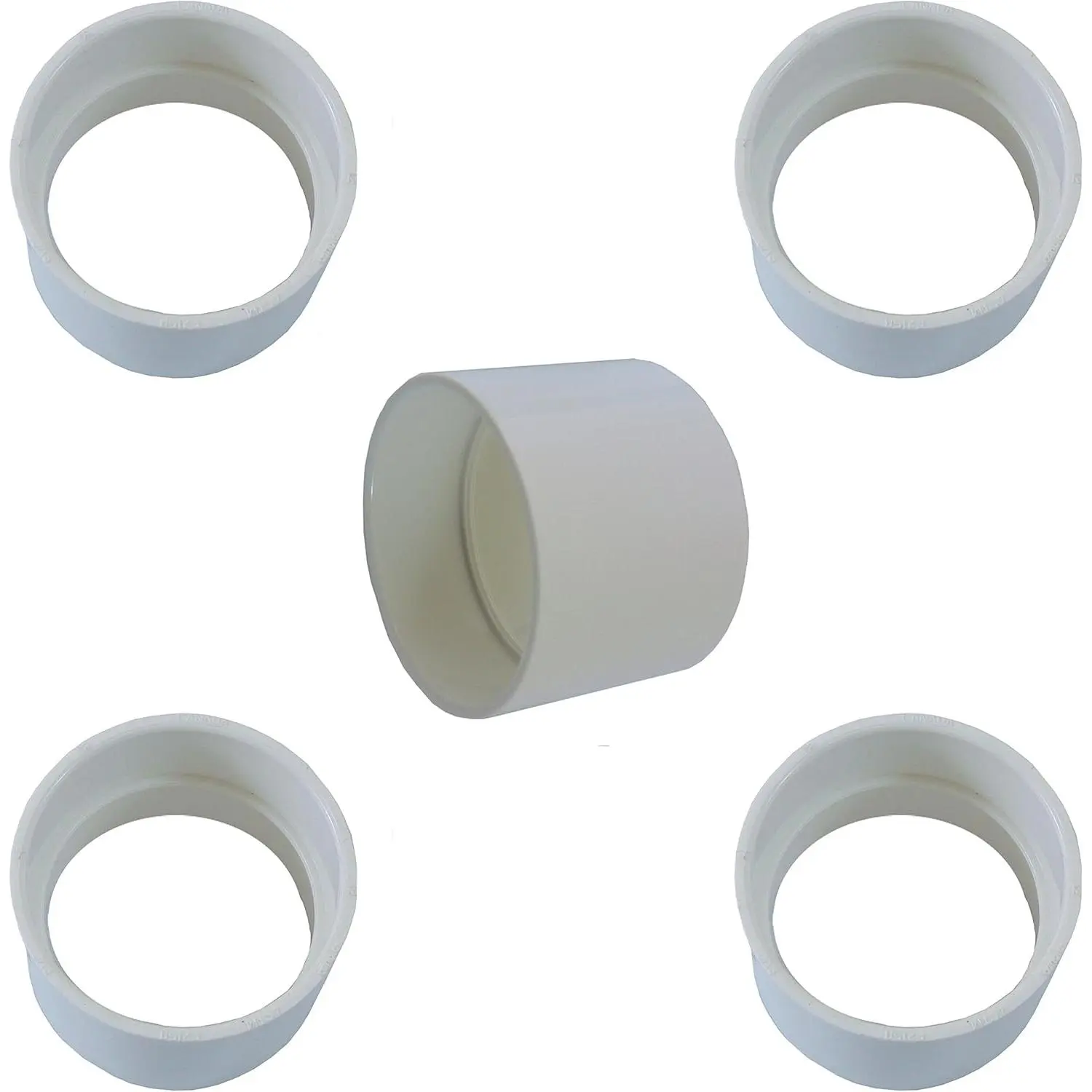 Vacuum Coupling - Built-in PVC Pipe Fitting - Coupler - 5 Pack