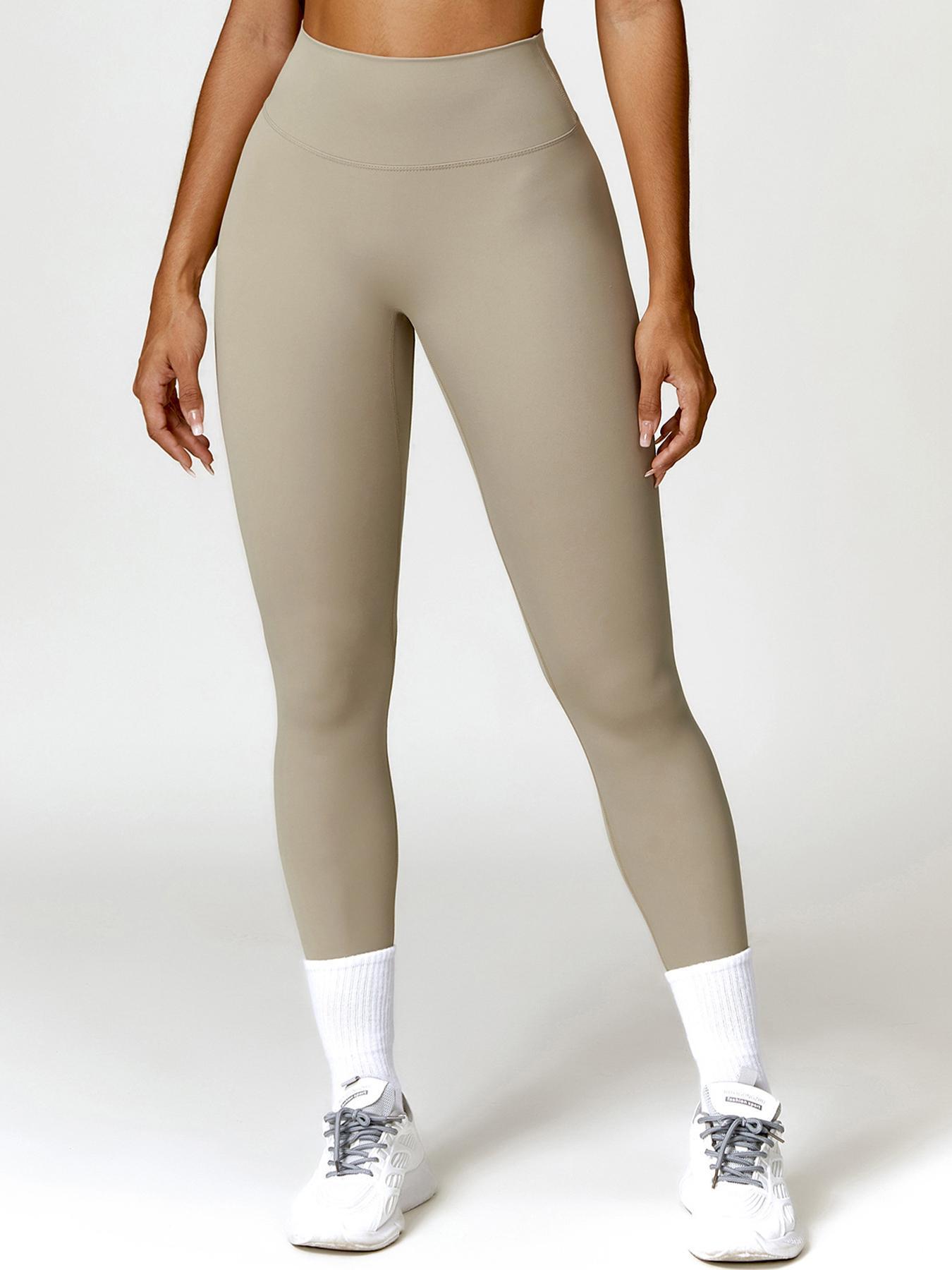 Women's Solid High Waist Sports Leggings, Casual Comfy Breathable Skinny Pants for Yoga Gym Workout Running, Ladies Sportswear for All Seasons