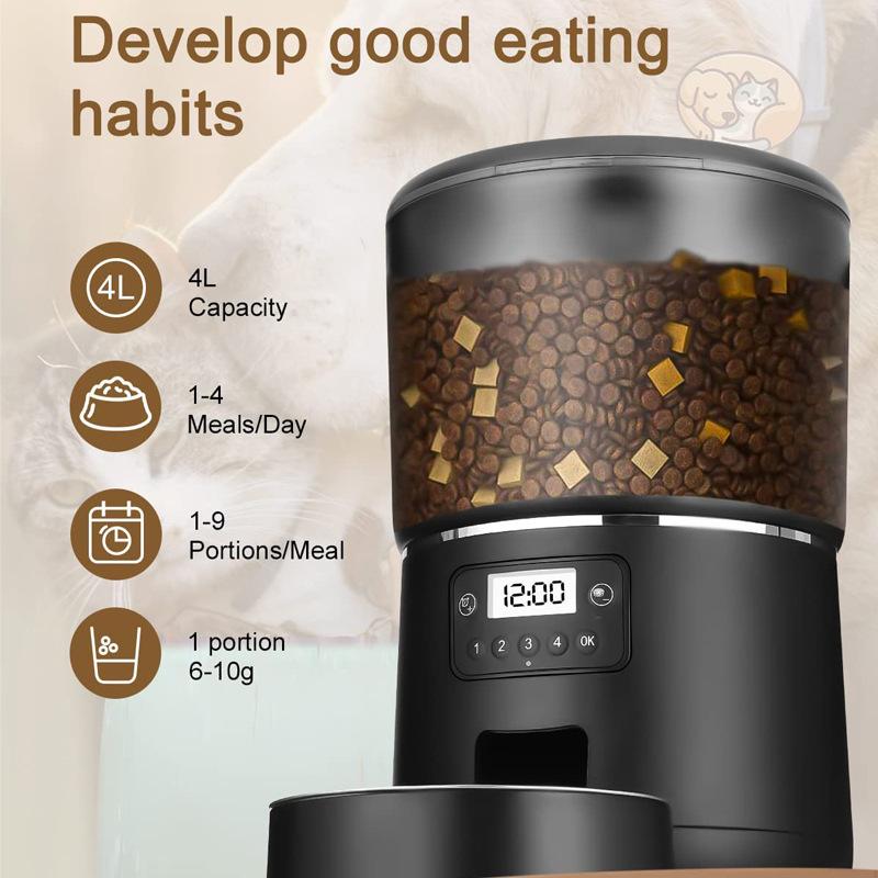 Automatic Cat Feeder 4L Food Dispenser with Graffiti APP Remote WIFI Smart Pet Feeding Supplies for Cats and Dogs