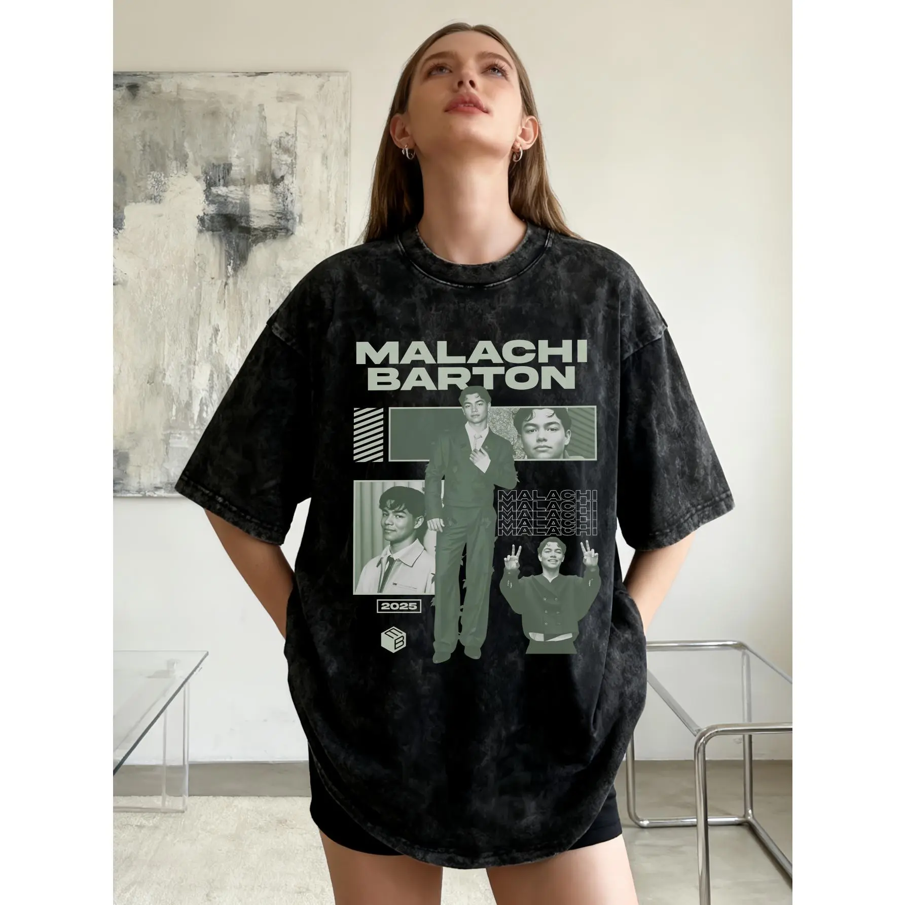 Malachi Barton Vintage Style American Idol T-shirt, Summer Streetwear T-shirt, Pure Harajuku T-shirt, Unisex Short Sleeve Top, Ting Ge Special Edition