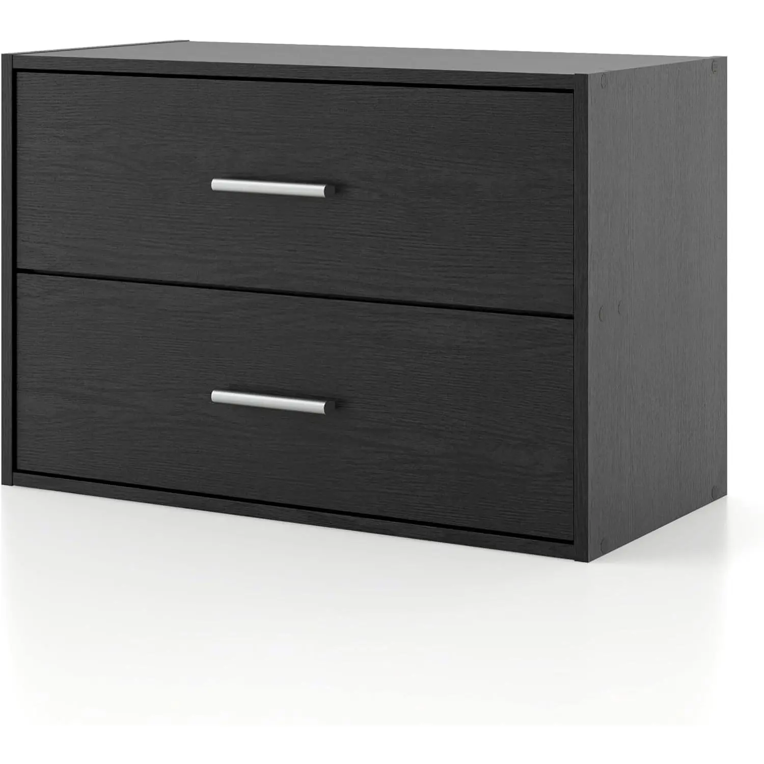 Apexa 2-Drawer Wooden Stackable Storage Drawers, Small Food Pantry Cabinet, Cajonera De Madera, Underbed Drawer Dorm Teen Room Decor & Bedroom, Home Office, Kitchen, Black