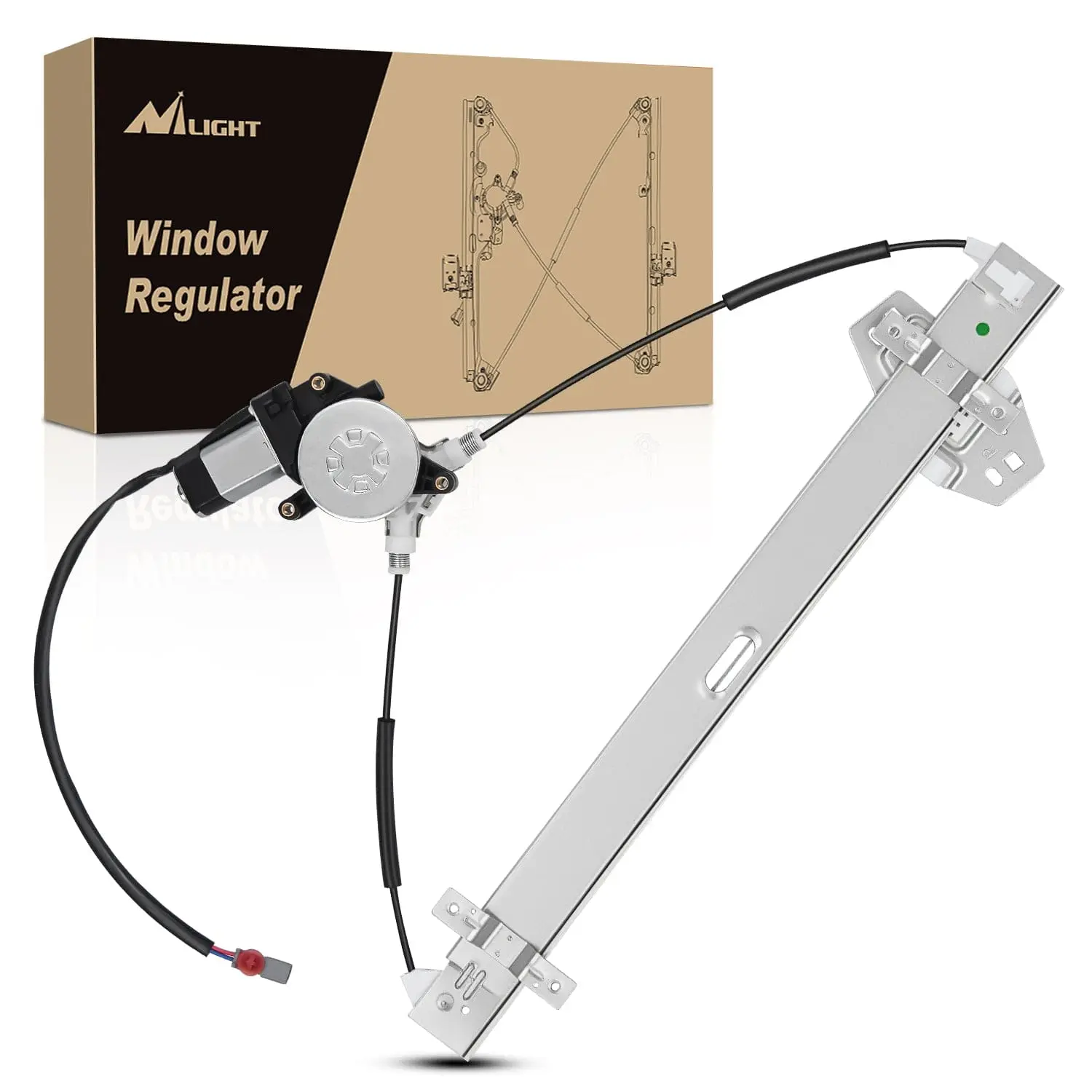 Nilight Power Window Regulator with Motor Assembly - Copper, Plug-In Fit, Smooth Move Window Repair Part for Honda Pilot 2003-2008, Front Pass. Side, 748-130