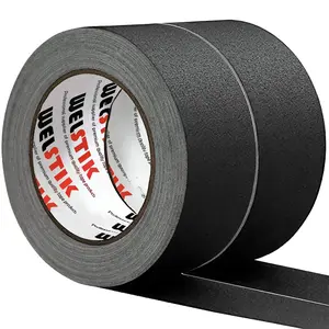 2 Pack Black Gaffers Tape, 2" x 33 Yards (66 Yards ) - Upgraded 15 Mils Heavy Duty, Matte Non-Reflective for Pro Stage, Photo & Video, -Free