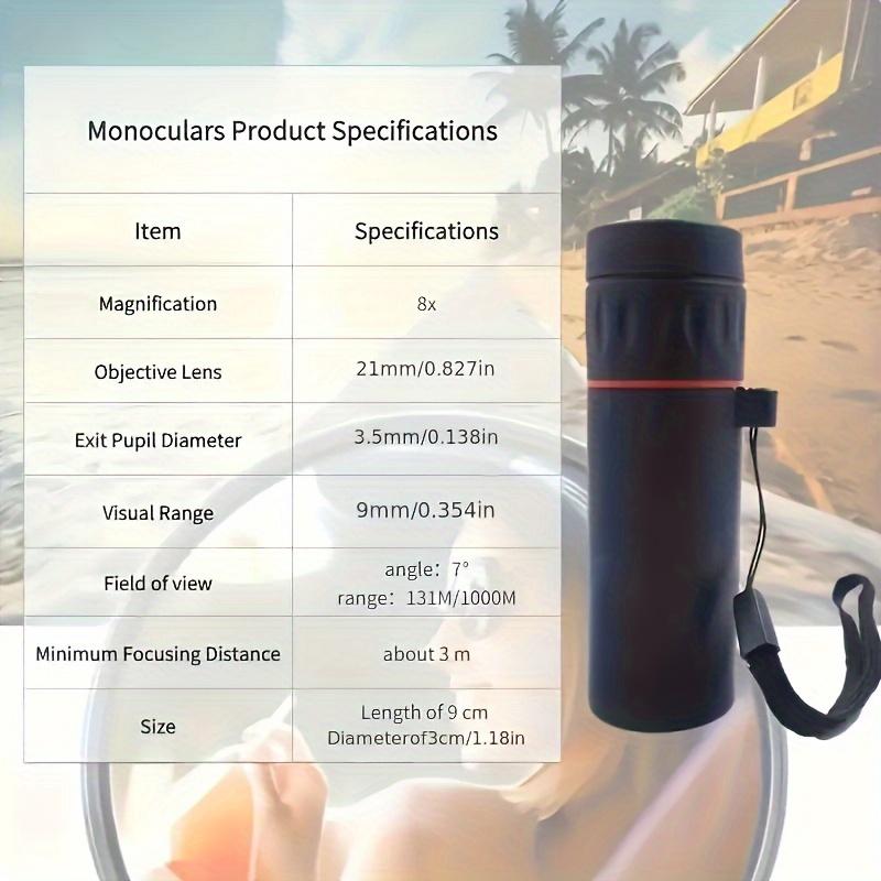 HD Monocular Telescope, Compact Portable for Travel, Hiking, Fishing, Camping, Stargazing, Concerts & Bird Watching
