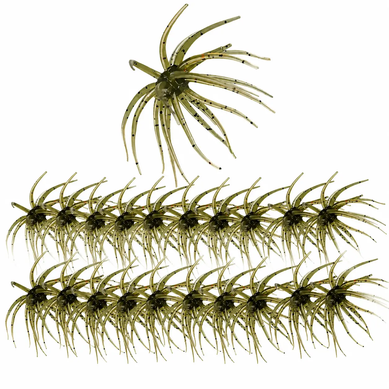 10-Piece Lifelike Sea Urchin-Shaped Soft Plastic Fishing Lures - Natural Movement, Buoyant Design for Freshwater Bass, Inshore Saltwater Fishing, Inshore Fishing