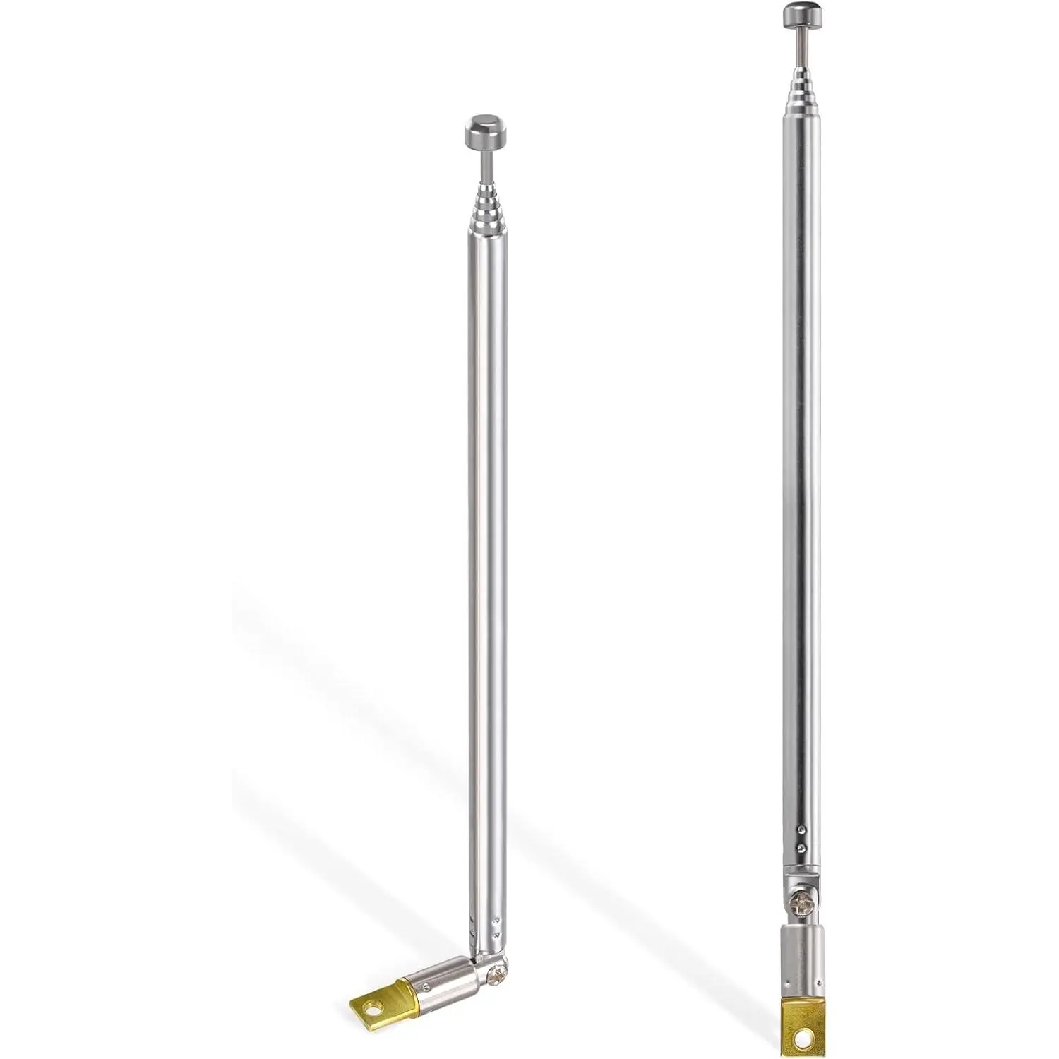 6 Sections Telescopic 65cm AM FM Antenna Portable Radio Antenna  (2-Pack) Compatible with Indoor Portable Radio  Stereo Receiver AV Audio Video  Theater Receiver TV Tuner, Damaged Tv And Fm Radio Reception