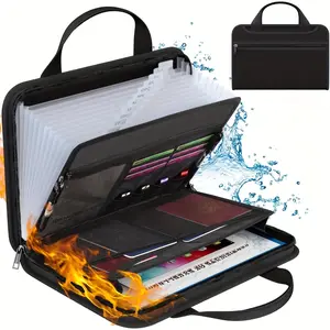 File Organizer - Expanding File Organizer, Files Organizer, Expandable Accordion File Folder with Pockets | Portable Foldable Design for Office/Work/Business Scenarios, Large-Capacity Storage Bag, Black