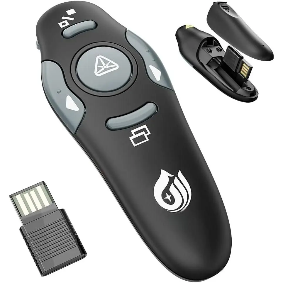 Presentation Clicker  Presenter Remote Clicker for PowerPoint Presentations with Red Pointer, PowerPoint Clicker Slide Advancer for /Windows/ Slide/PPT.