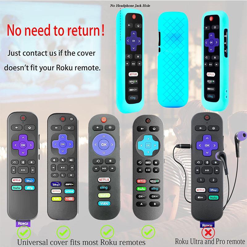 Tcl Roku Smart TV Remote Case Battery Cover, Silicone Protector Universal Sleeve, Glow-In-The-Dark Design, Reusable & Durable, Universal Fit