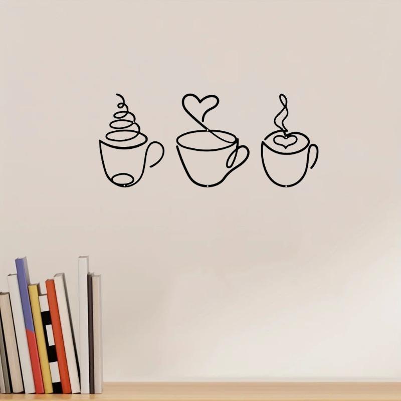 Coffee Cup Pattern Wall Art, Hand Drawn Artwork, Unique Artwork, Vintage Coffee Cup Wall Decor, Decoration, Charming Kitchen Decor for Stylish Home Interiors
