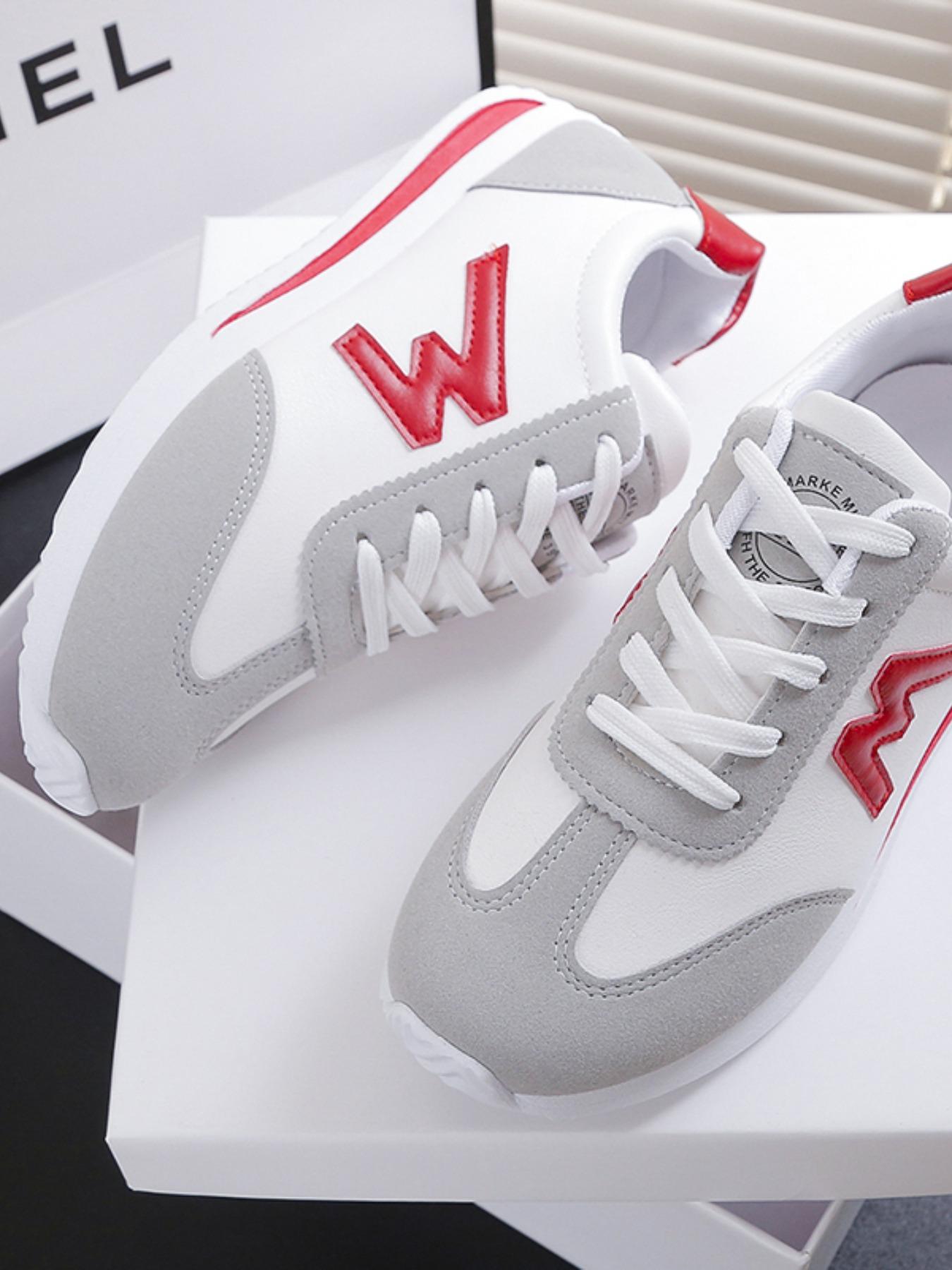 Women's Comfortable Lace-Up Sports Shoes, Lightweight Multi-Color Casual Sneakers, Anti-Slip Rubber Sole, Classic Style for Daily Wear, Lightweight Athletic Sneakers, Lifestyle Sneakers1123