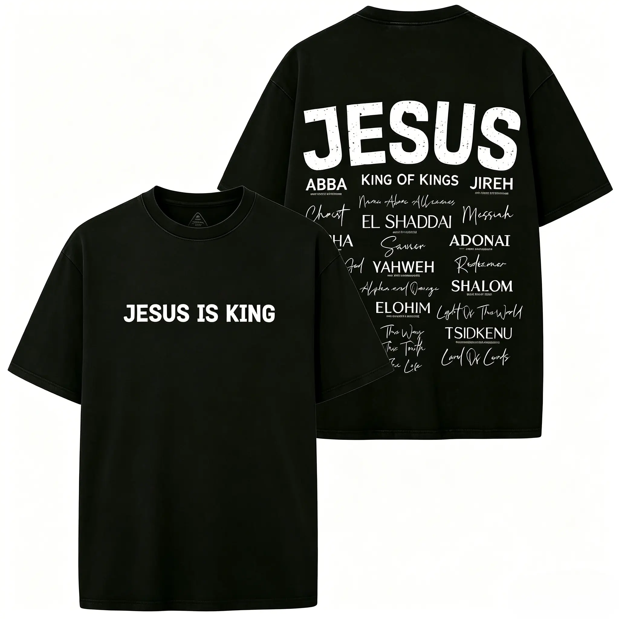 Jesus Is King Oversized Cotton T-Shirt, Unisex Christian Faithcore Streetwear, Lightweight Breathable Pump Cover for Gym Workouts