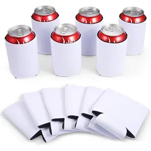 Sublimation Blanks Can Coolers, 12 Beer Can Cooler Sleeves, Collapsible Insulated Reusable Soda Cover Drink Coolies Beer Sleeves for DIY Weddings Bachelorette Parties Party Favors