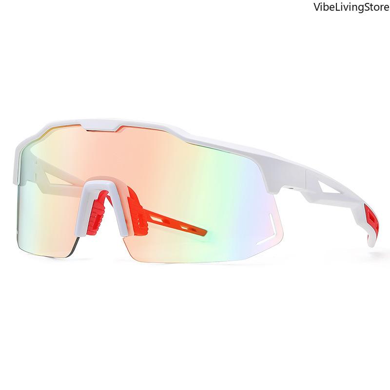 Unisex Polarized Sports Sunglasses, UV400 Protection Windproof Wrap Around One-Piece Cycling Shades for Men Women, Outdoor Riding Running Fishing Sunglasses