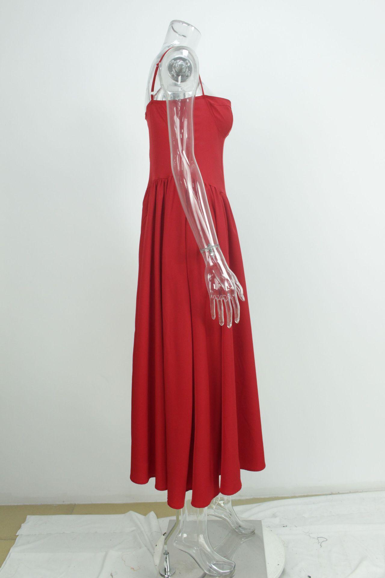 2026 New Arrival Women's French Retro Court Style Solid Color Suspender Dress Spring Fashion Outfits