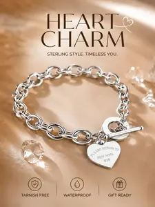 Luxurious Heart-Shaped Stainless Steel Bracelet, Elegant Silver Color Chain, Perfect Gift for Women, Ideal for Daily Wear