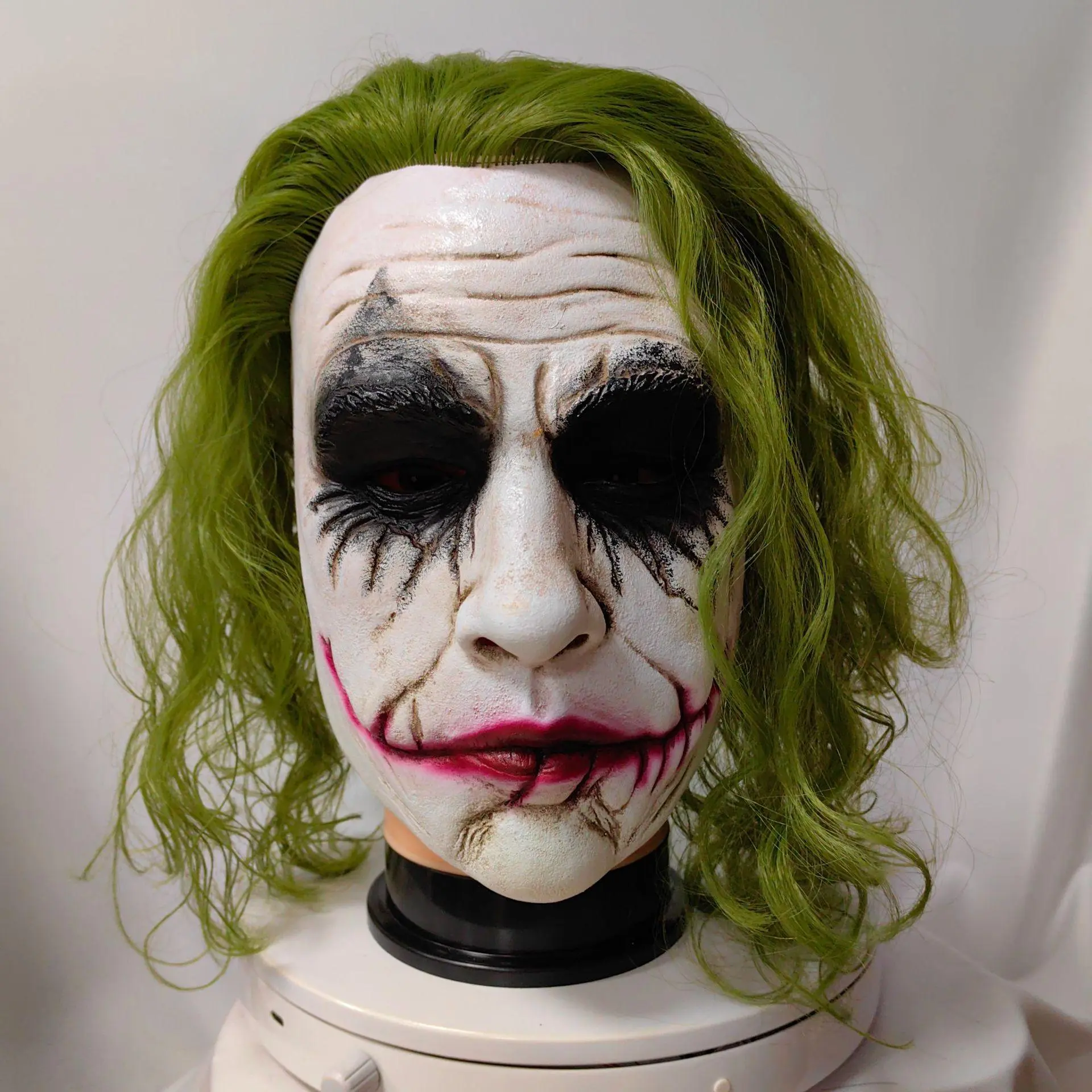 Joker Cosplay Mask Green Hair The Dark Knight Halloween Party Adult Latex Mask Clown Bat Role Play Masks