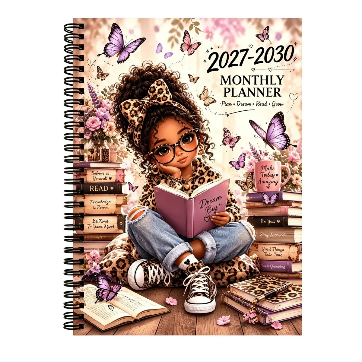 2027-2030 Four-Year Calendar Planner Notebook, Leopard Print Fashion Diary, 36 Monthly Pages, Thick Paper, Perfect Gift