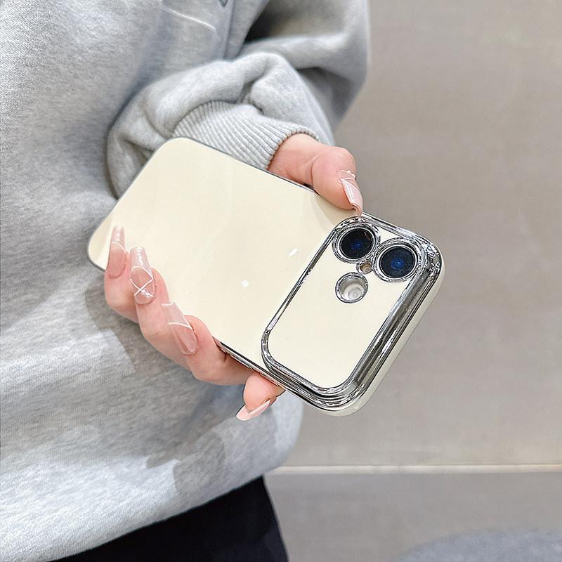 iPhone 11/12/13/14/15/16/17 Pro Max/Air Case|   Premium Electroplated Full-Cover Large View Window Soft Case
