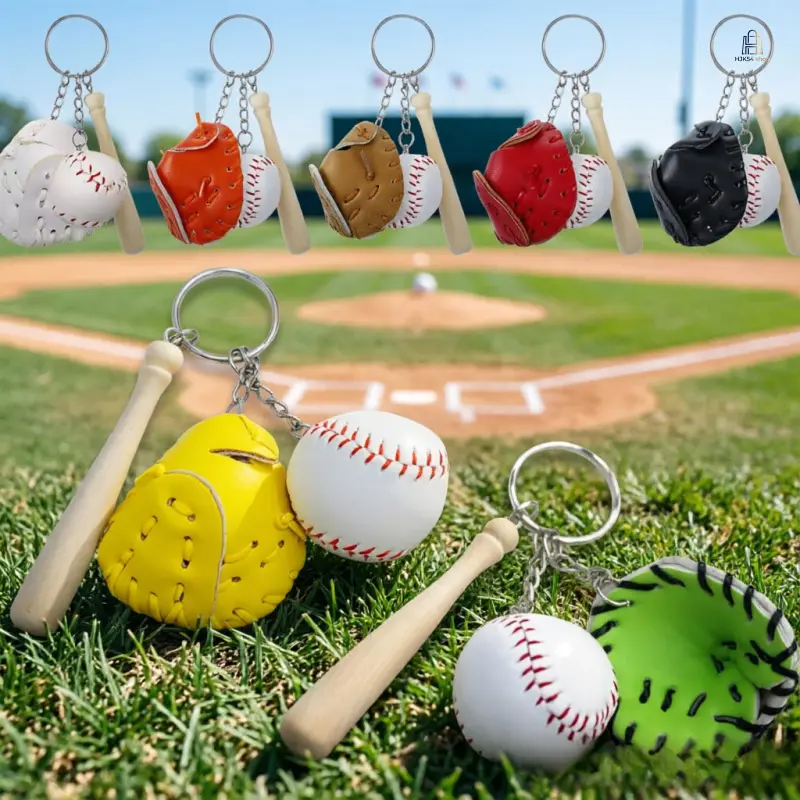 Mini Baseball Keychain, Trendy Sports Softball Glove Charm, Portable Bag Pendant, Cute Sports Ornament, Durable Hanging Decor for Backpack Handbag Daily Accessory Matching