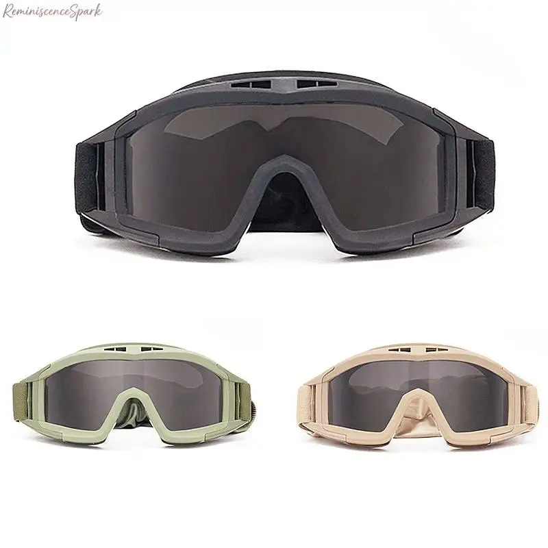 XUH 3-Pack Unisex Tactical Safety Goggles - Anti-Fog, Windproof, Impact Resistant Outdoor Riding/Off Road Glasses for Heavy-Duty Activities, Training