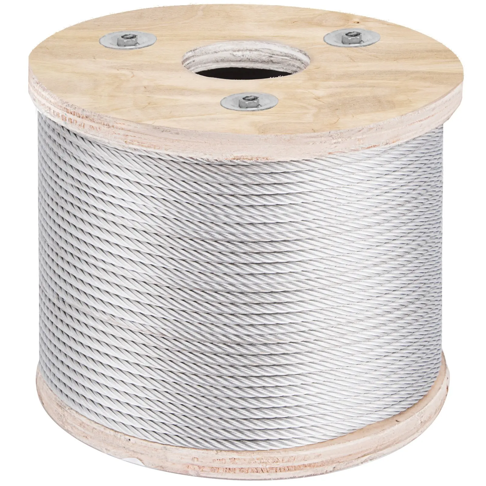 304 Stainless Steel Wire Rope Cable - 3/16" Diam, 7x19 Construction, 250 ft Reel Spool, Rust-Proof, Smooth Finish, Cuttable Ends, 3700lb Load Capacity, Ideal for Garden Fencing