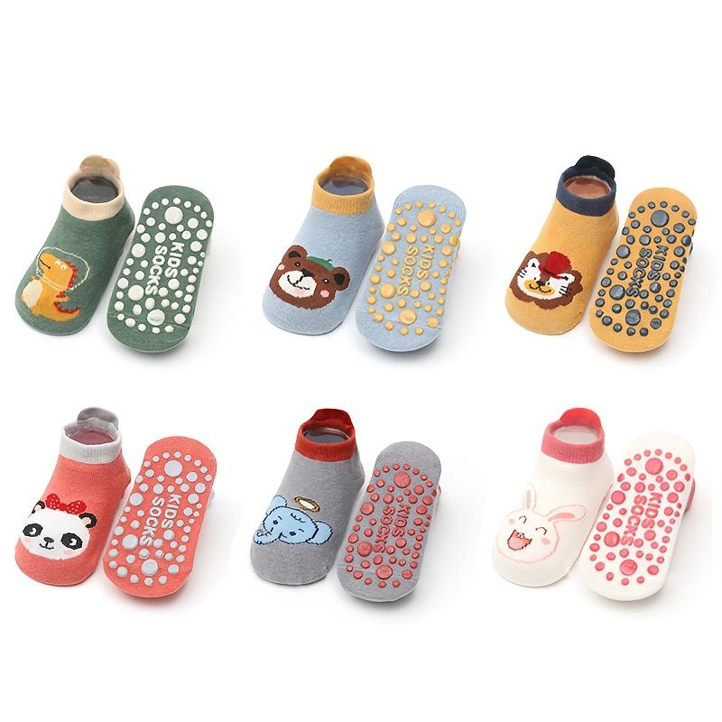 6 Pairs of cute cartoon socks boys & girls. Breathable, non -, with little tail gel trampolining. All - season floor socks