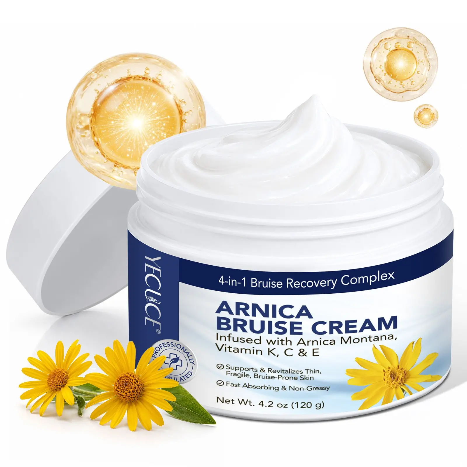 Calendula Repair Cream 120g, Calendula + Vitamin K+c+e + Centella + Hesperidin, Soothes Skin, Improves Uneven Tone, Lightweight, Face & Body Use