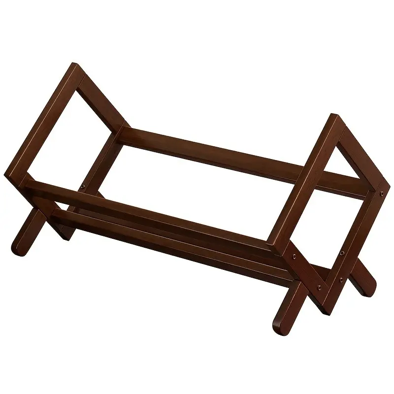 Brown Minimalist Desktop Bookshelf, Wooden Storage Rack, Suitable for Books, Magazines, And Cds, for Home Office, Study, Bedroom, Living Room Decor, Standing Shelf, Standing Shelf