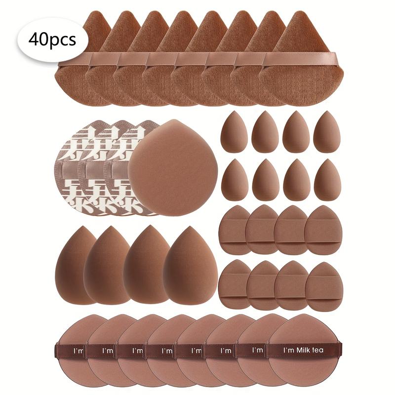 40/50/60 pieces of multifunctional cosmetic sponge powder puff in local warehouse, a beauty tool, used to mix BB cream, liquid foundation and loose powder to create flawless foundation makeup. It can also be mixed with concealer, blush and eye shadow. It