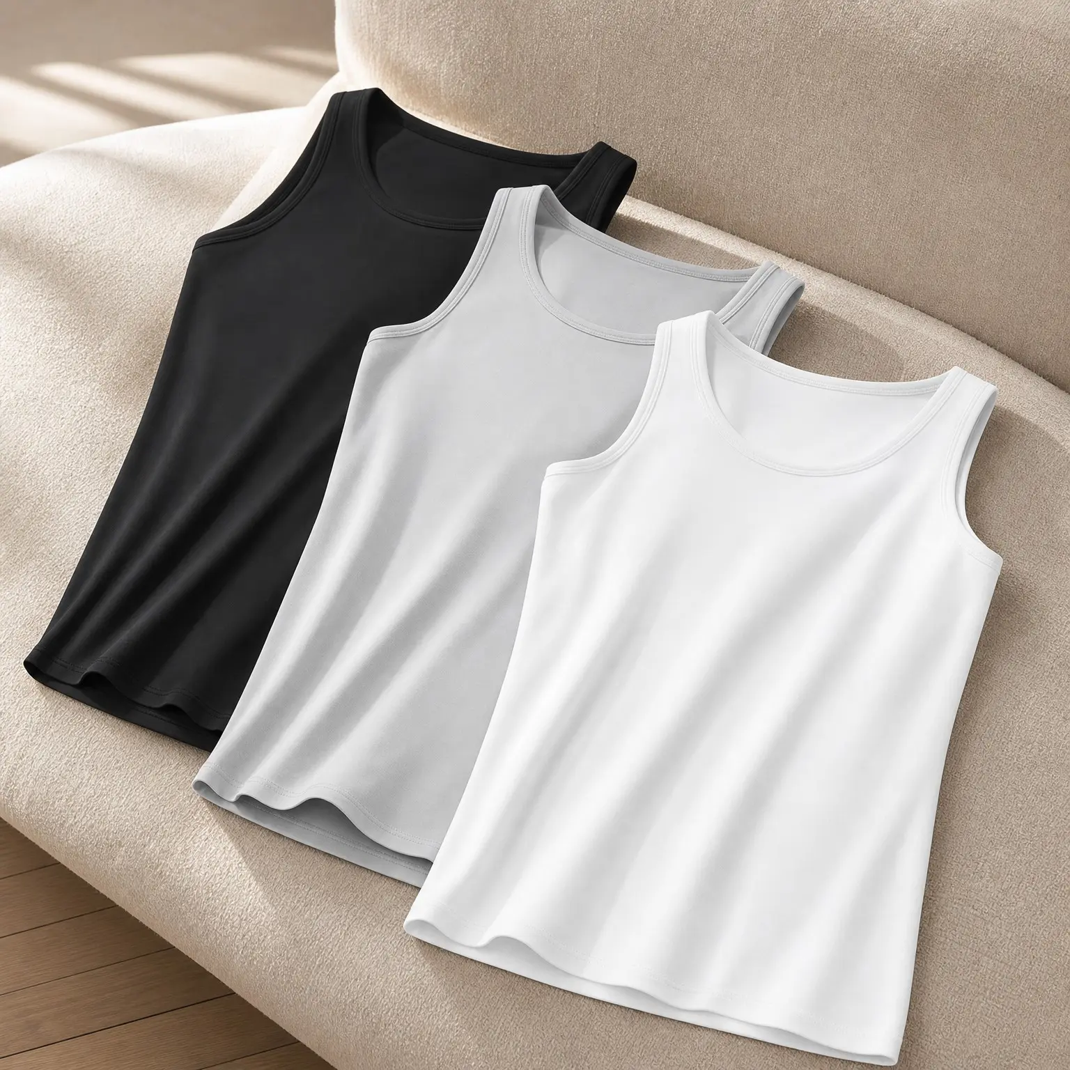 Men's 3 Pack Moisture Wicking Tank Top Undershirts - Breathable Soft Sleeveless Crew Neck A-Shirts, Stretchy Lightweight Tag Free(Gift)