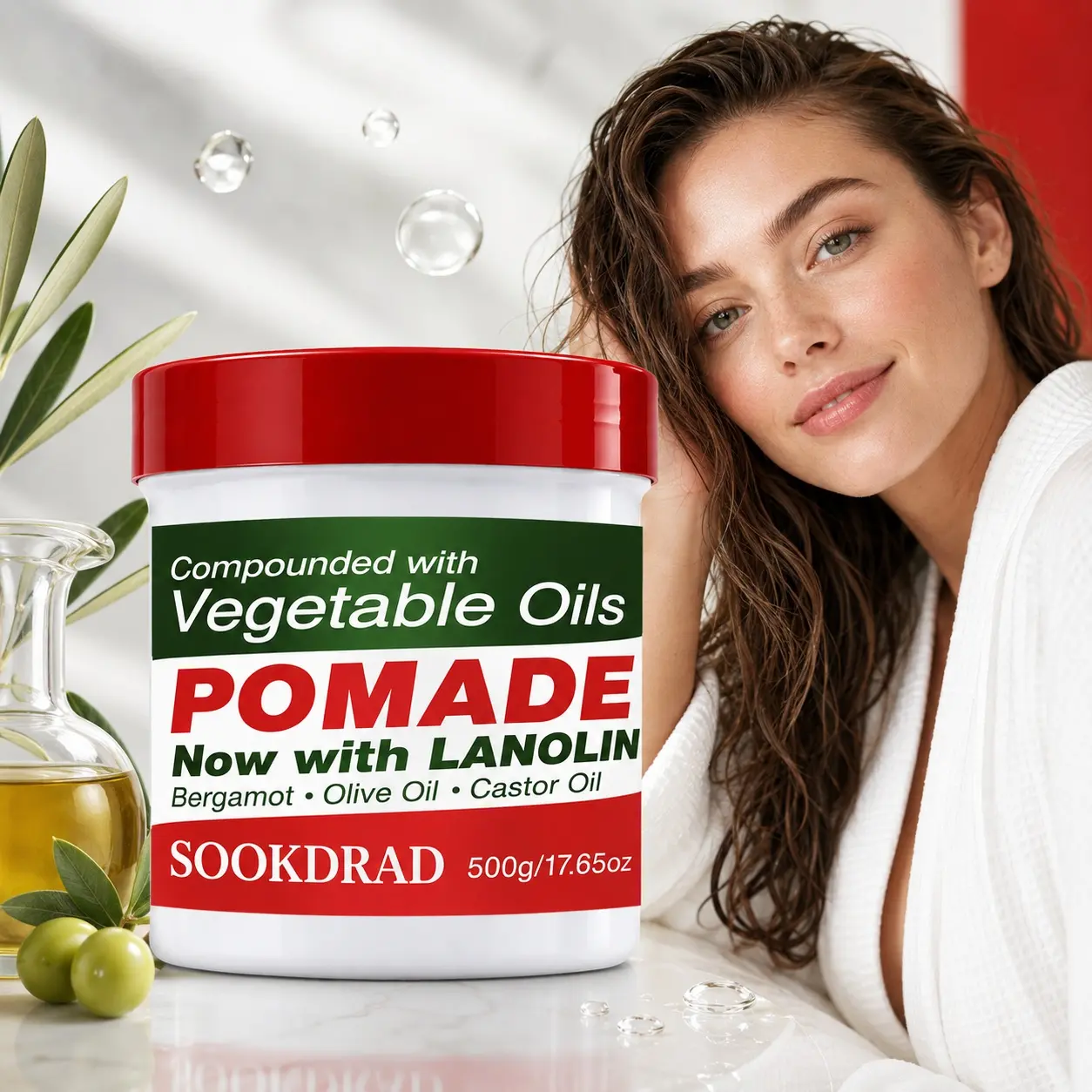 Hair Pomade, Blended With Vegetable Oils, Lanolin, Bergamot, Olive Oil, Castor Oil, For Smooth, Manageable Hair, Daily Styling, Suitable For All Hair, Haircare, 500g