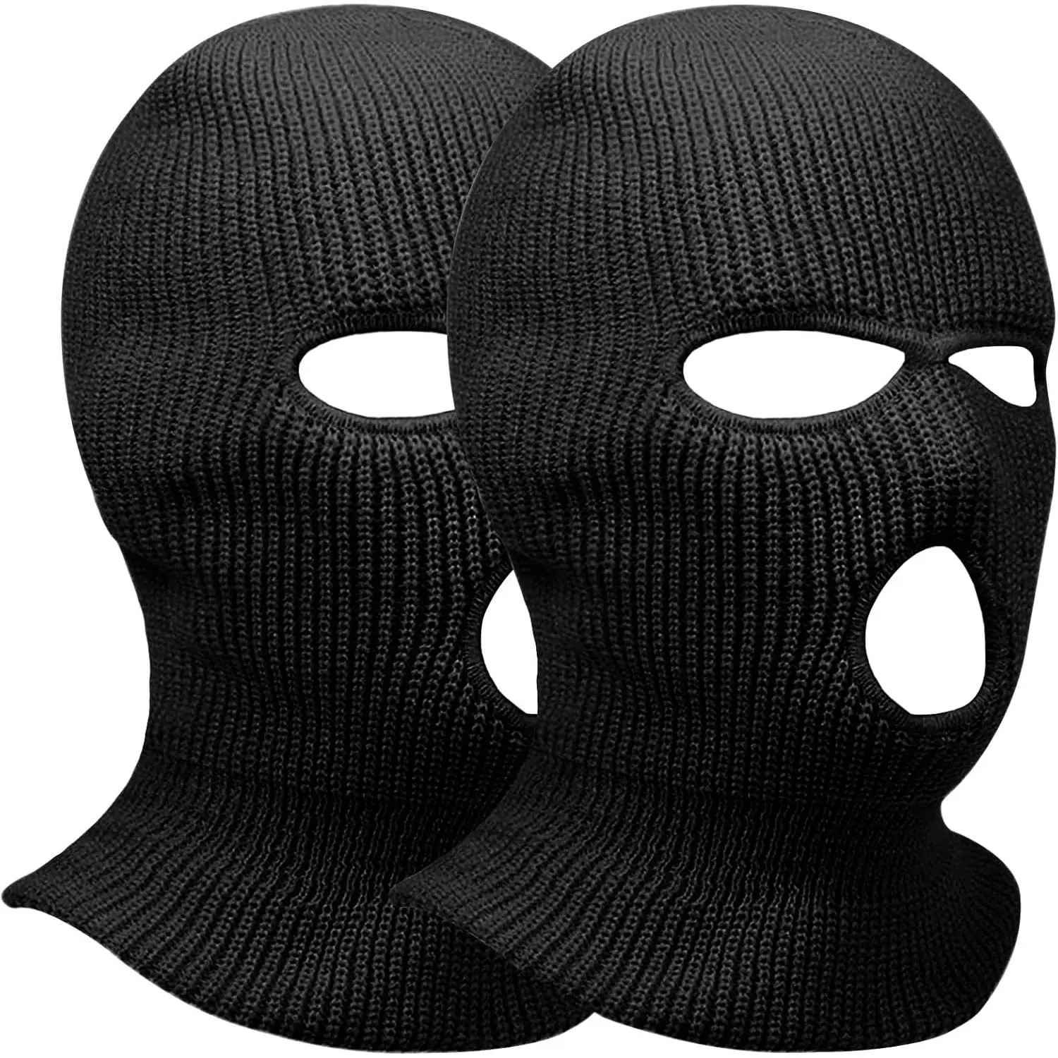 Adult 2pcs 3-Hole Acrylic Ski Masks - High Elasticity Warm Full-Face Cover Balaclava, Car Head Rest Seat Protector, Wind Protection for Skiing, Go-Karting