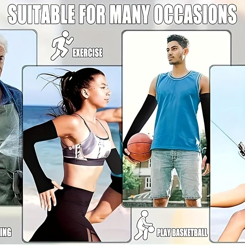 4 pairs of black nylon knit gloves with thumb holes - sun protection, cooling, unisex, suitable for golf, cycling, fishing, jogging - summer wear, summer gloves |   thumb hole sleeves |   silky nylon knit